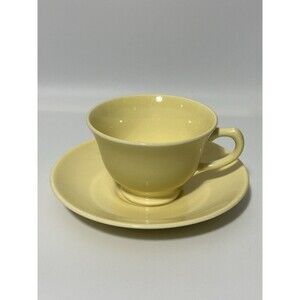 VTG LuRay Pastels TS&T Footed Cup & Saucer Set - Pastel Yellow